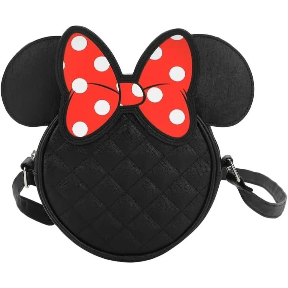 Minnie Mouse Ears Crossbody Bag Quilted PU Compact Disney Accessory